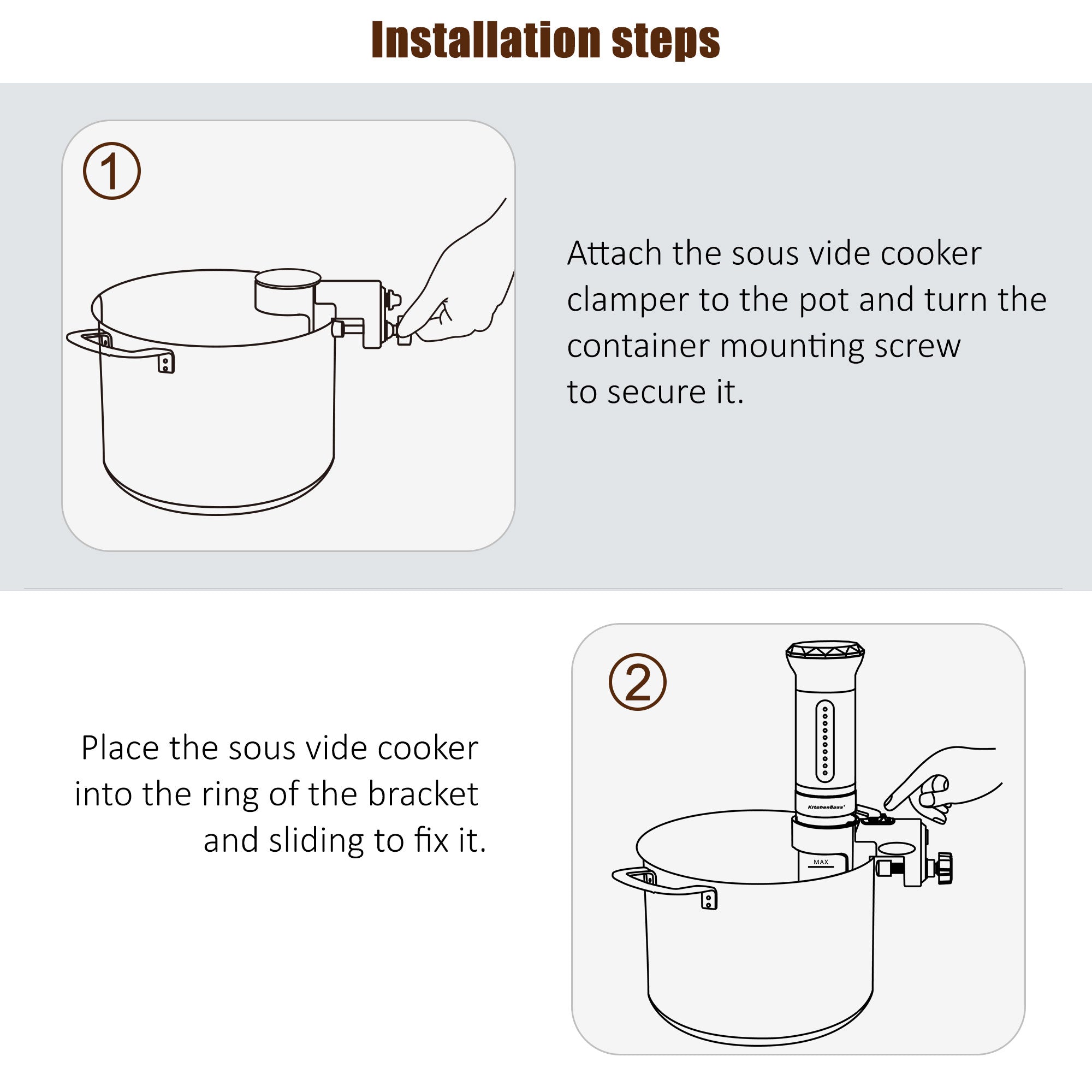 KitchenBoss Fixing bracket clamper for Sous Vide Slow Cooker G300, G310, G320, G321, G322 and G330