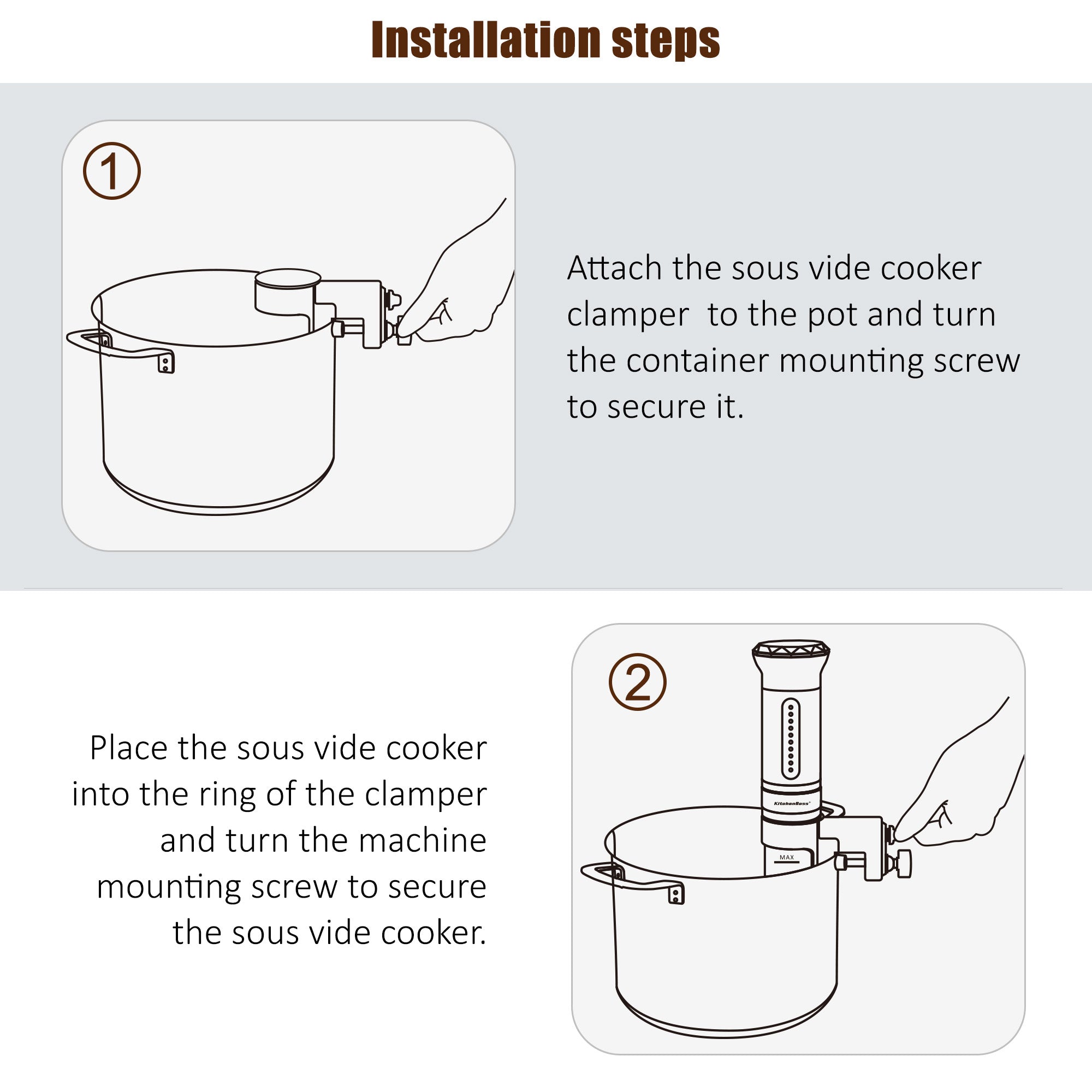 KitchenBoss Fixed bracket for Sous Vide Slow Cooker G300, G310 and G320 - Kitchenboss